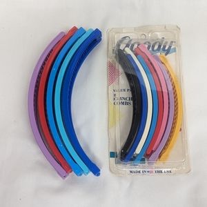 Vintage set of 13 1989 Goody multi-colored hair clincher clips banana clips